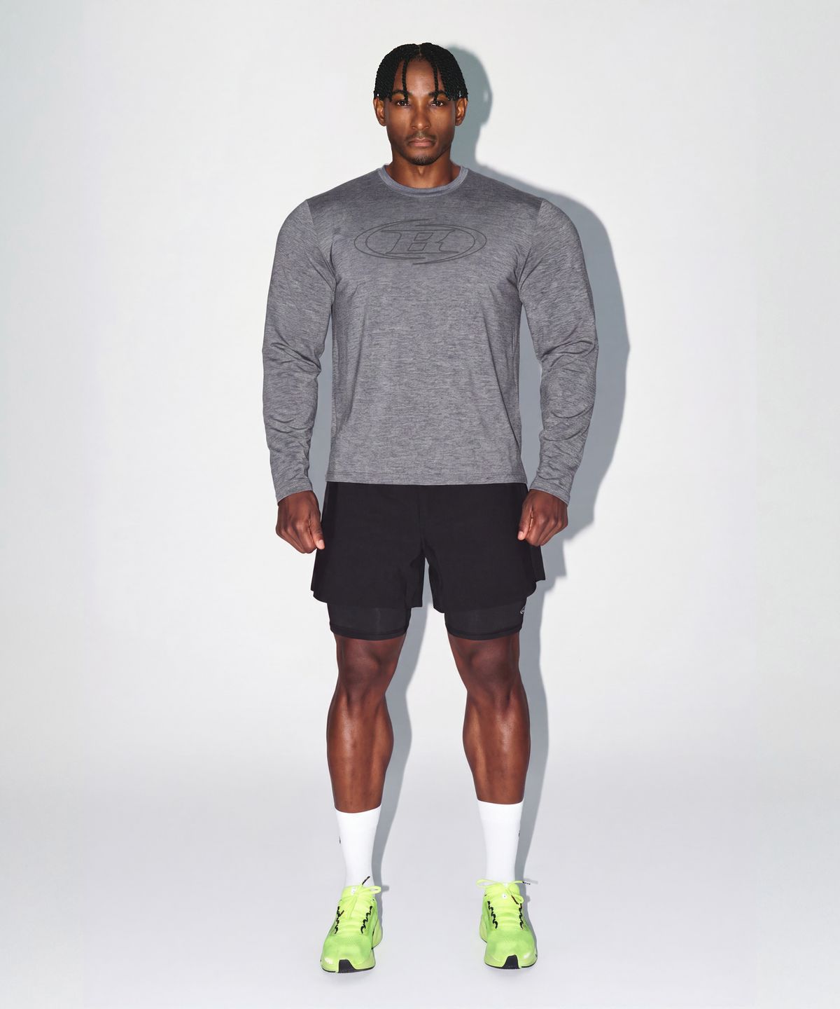 본투윈(BORN TO WIN) STROKE B QUICK DRY LONG SLEEVE [MELANGE GREY]