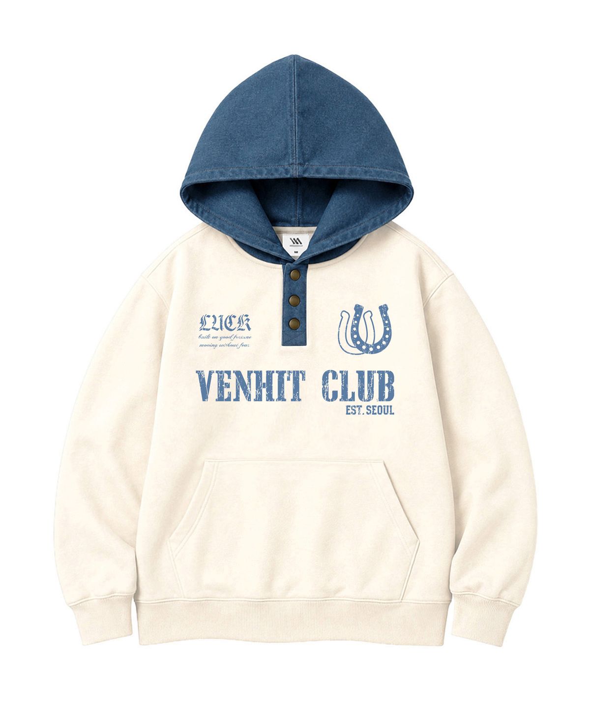 벤힛(VENHIT) Western Club 데님 배색 후드티