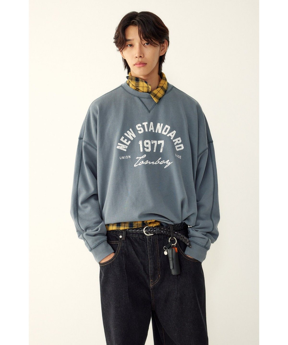 스튜디오 톰보이(STUDIO TOMBOY) [MEN] NEW STANDARD 프린트 맨투맨 _그레이_9156422934