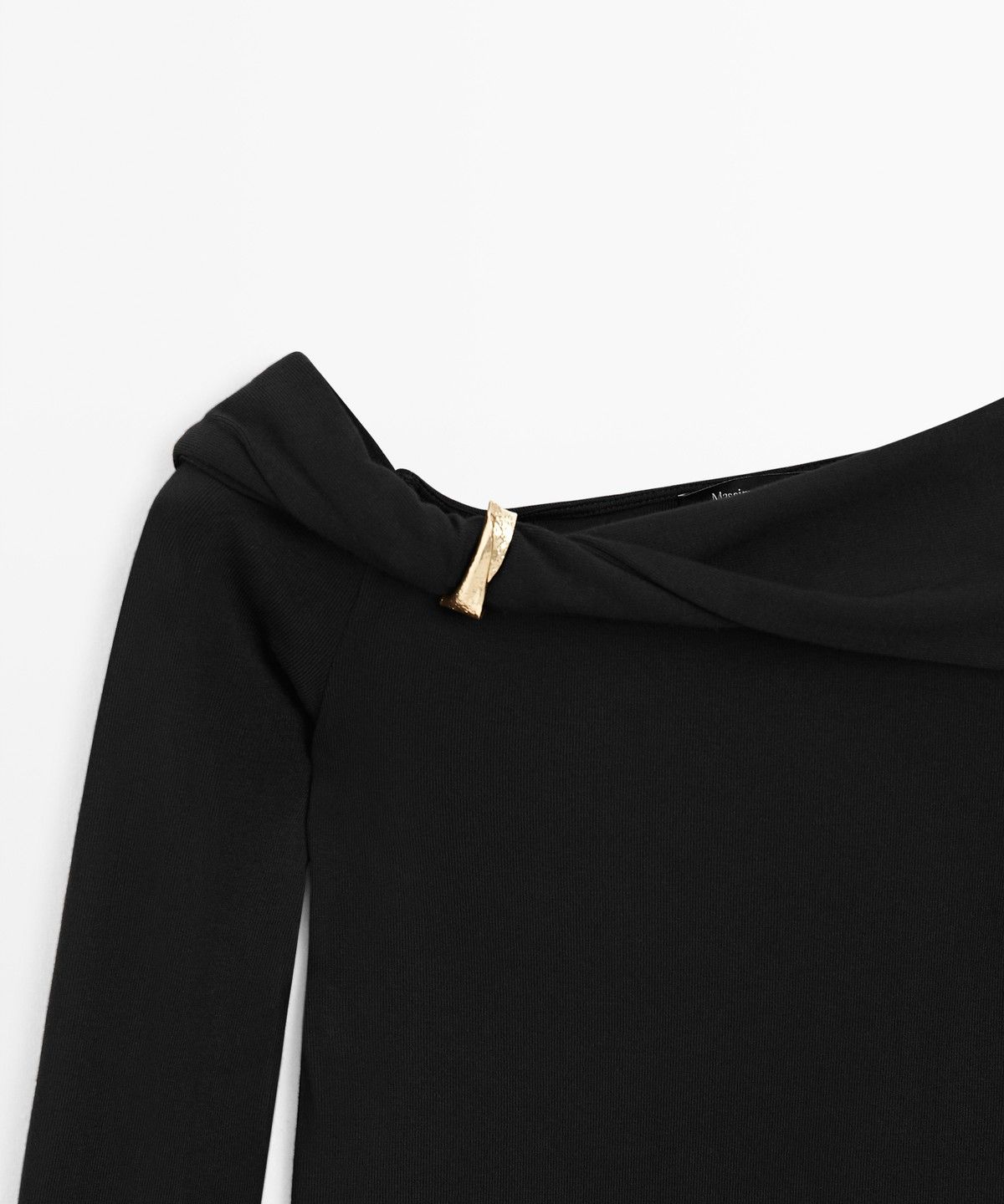 마시모두띠(MASSIMO DUTTI) 메탈 디테일 긴소매 탑