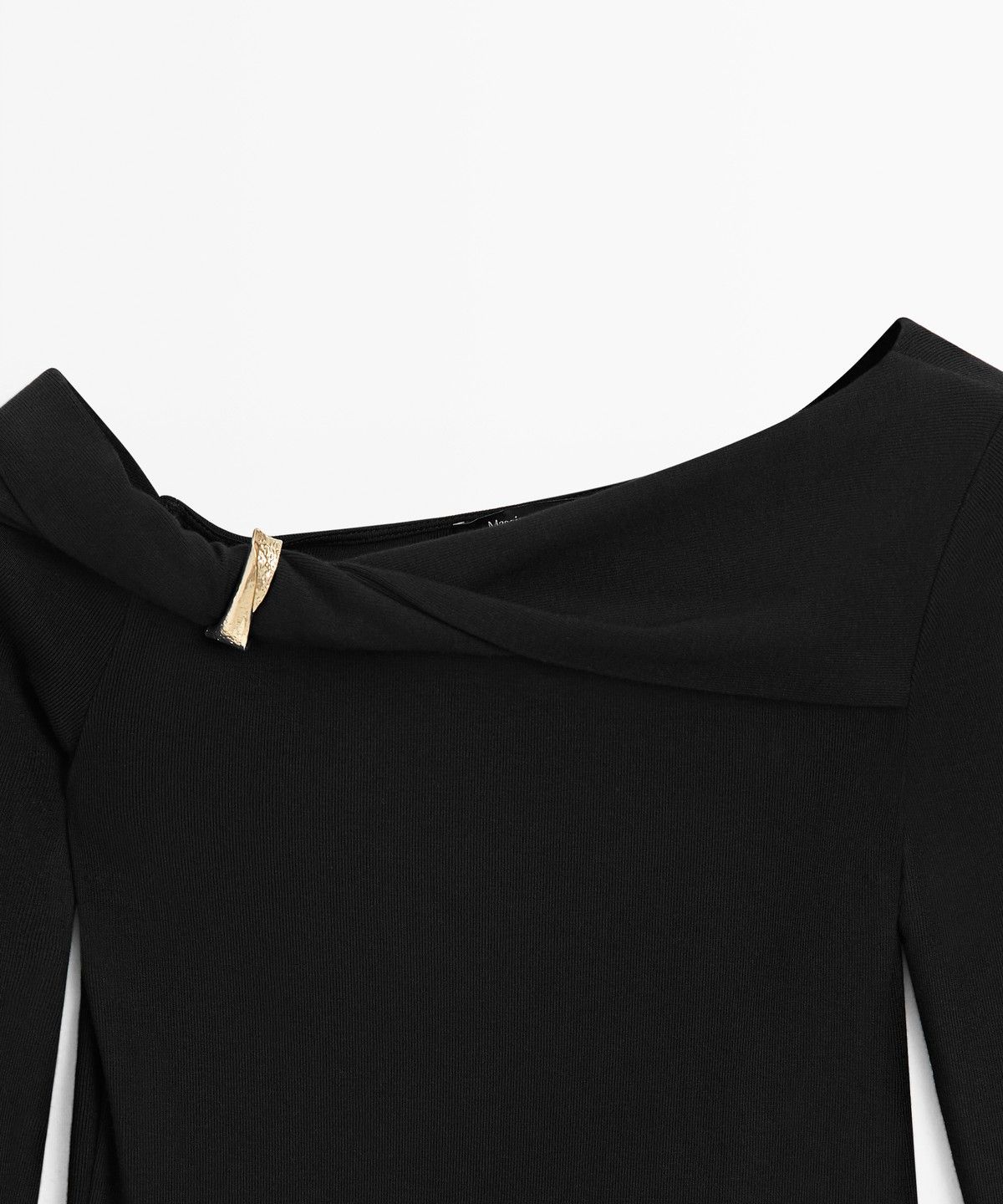마시모두띠(MASSIMO DUTTI) 메탈 디테일 긴소매 탑