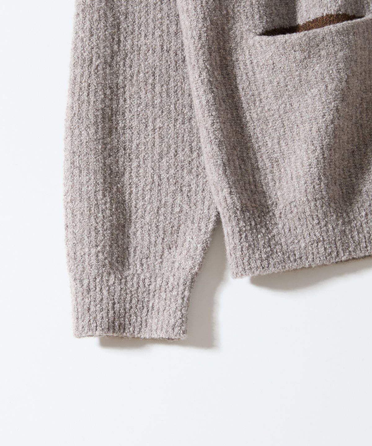 홀리선(HORLISUN) Phoebe High Neck Button Knit Melange Beige