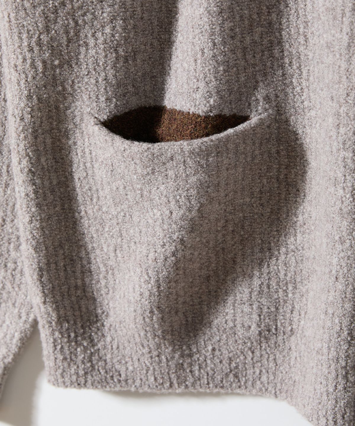 홀리선(HORLISUN) Phoebe High Neck Button Knit Melange Beige