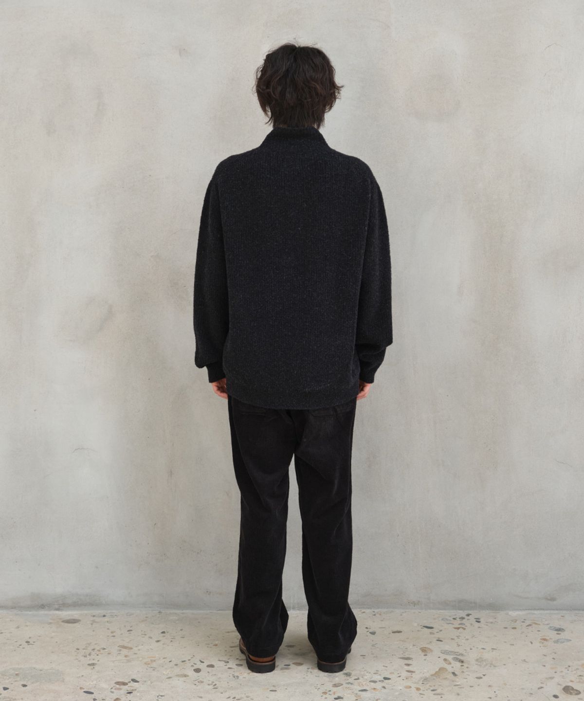 홀리선(HORLISUN) Phoebe High Neck Button Knit Dark Charcoal