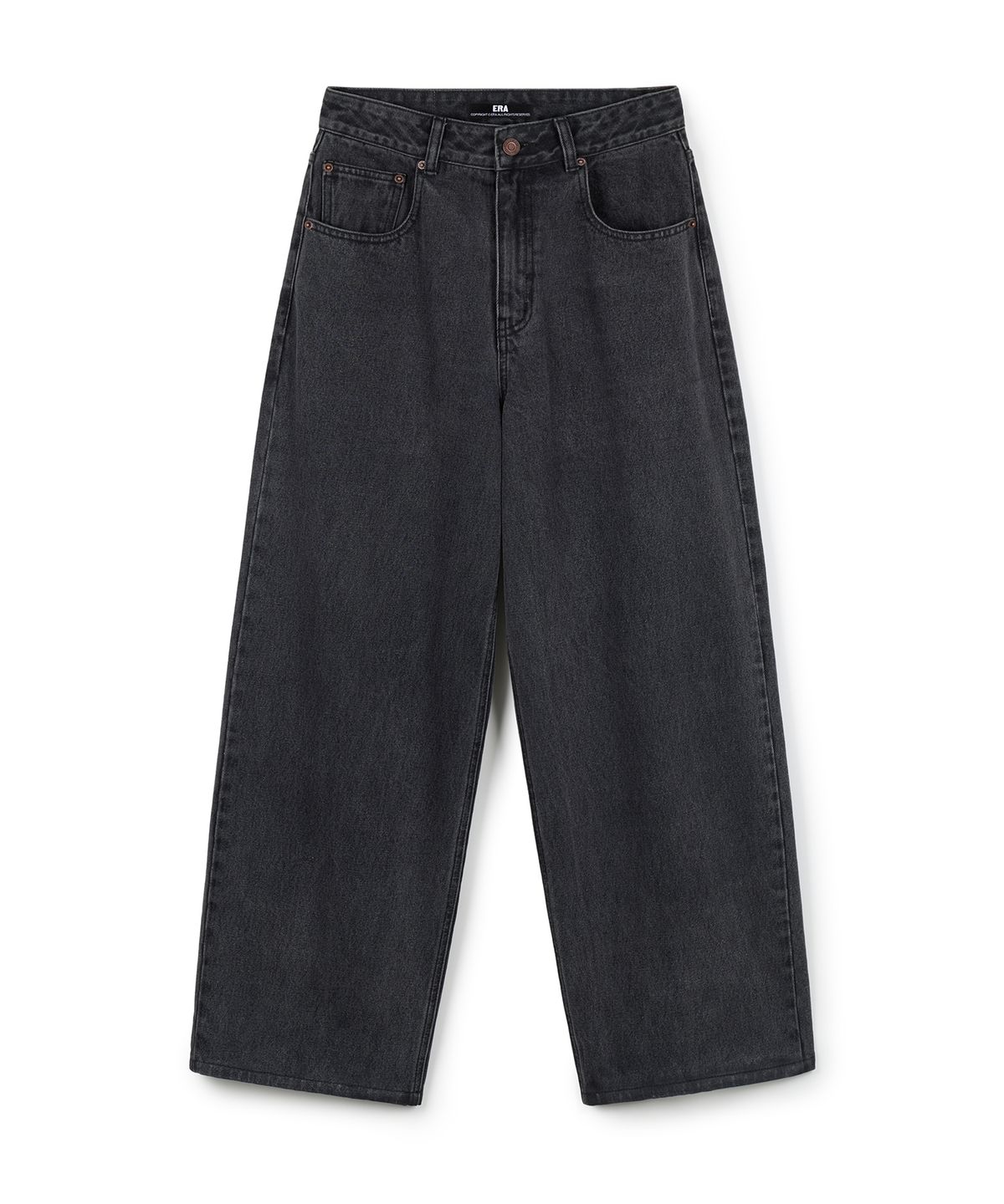 이알에이(ERA) WOMEN ERA WIDE FIT DENIM PANTS - DARK GRAY