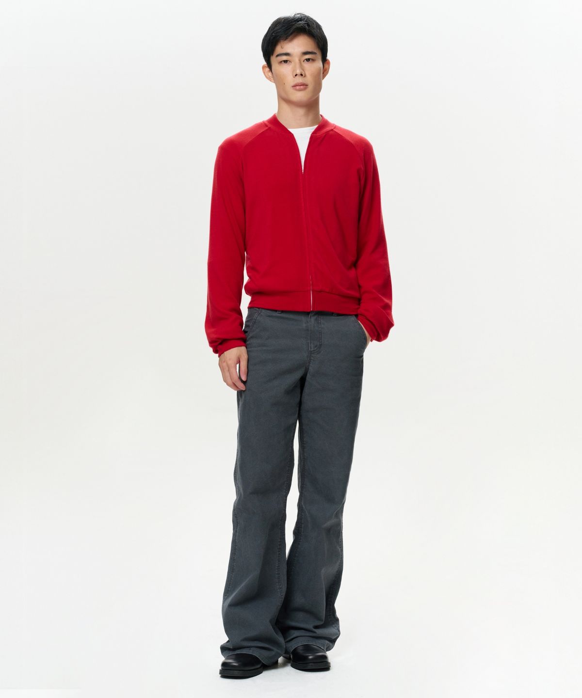 이알에이(ERA) MEN ERA WASHED FLARE WORK PANTS - VINTAGE GRAY