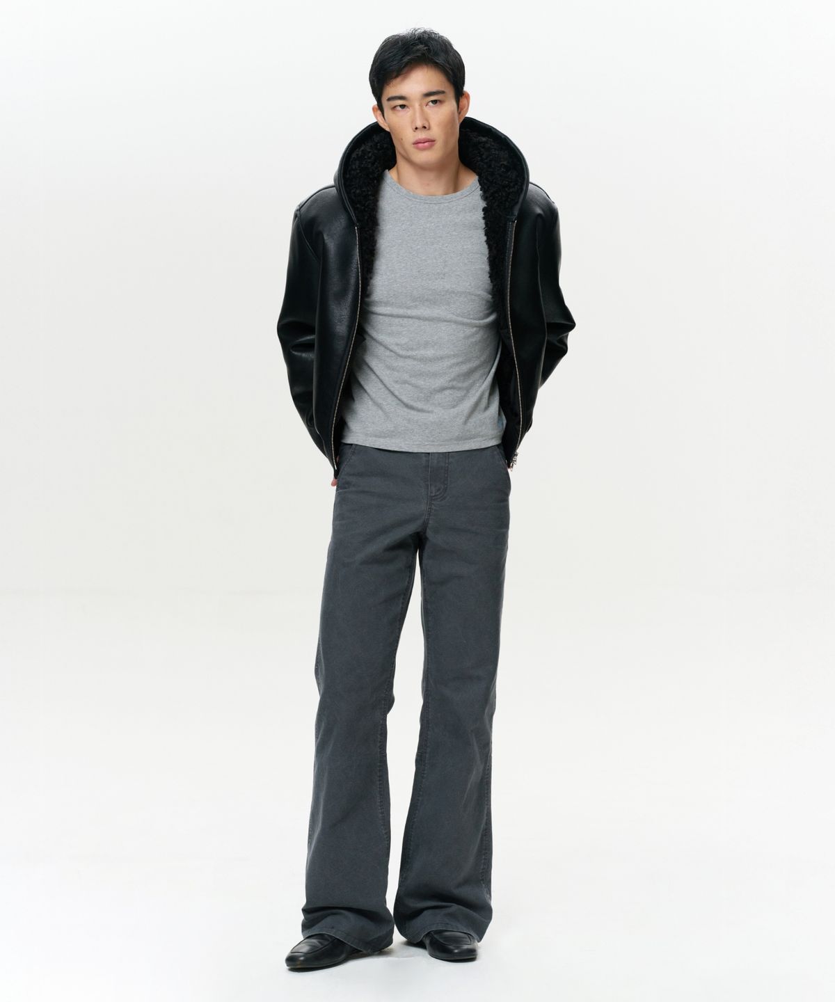 이알에이(ERA) MEN ERA WASHED FLARE WORK PANTS - VINTAGE GRAY
