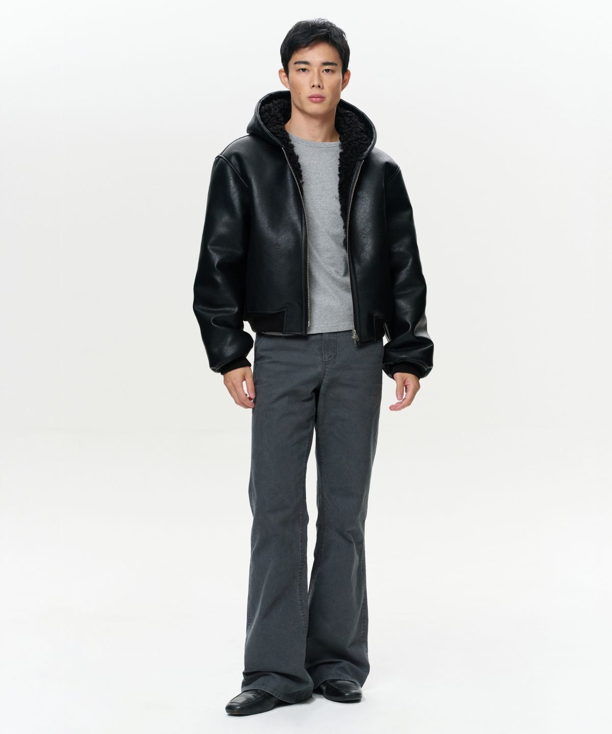 이알에이(ERA) MEN ERA WASHED FLARE WORK PANTS - VINTAGE GRAY