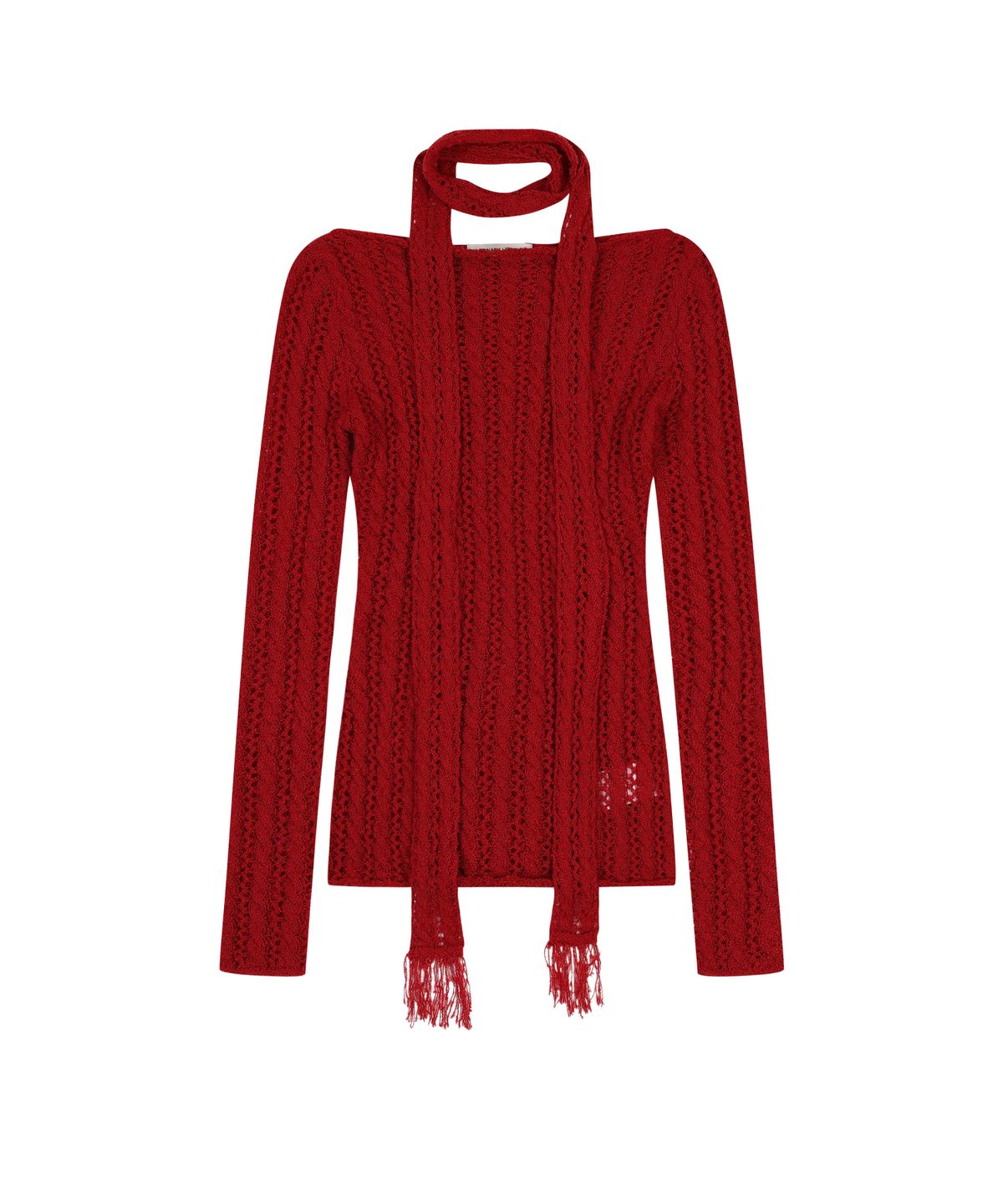 오디너리 홀리데이(ORDINARY HOLIDAY) NET HAIRY SLIM PULLOVER [RED]