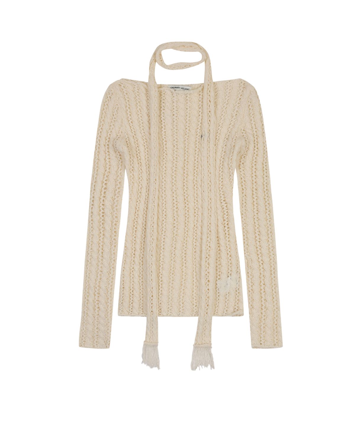오디너리 홀리데이(ORDINARY HOLIDAY) NET HAIRY SLIM PULLOVER [IVORY]
