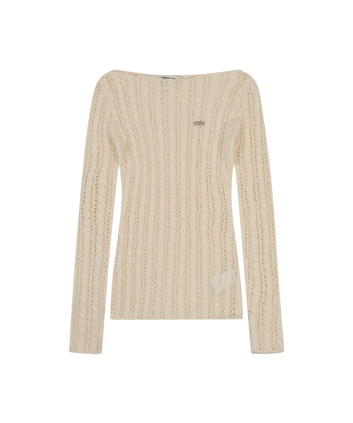 오디너리 홀리데이(ORDINARY HOLIDAY) NET HAIRY SLIM PULLOVER [IVORY]
