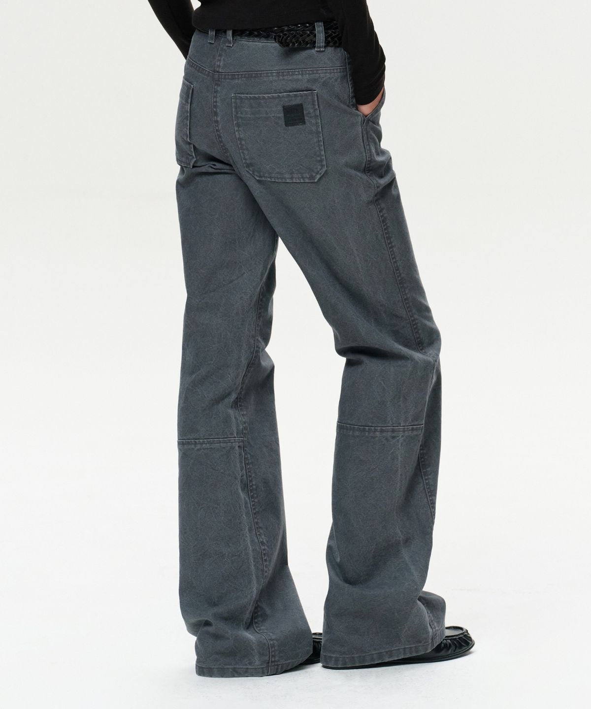 이알에이(ERA) WOMEN ERA WASHED FLARE WORK PANTS - VINTAGE GRAY