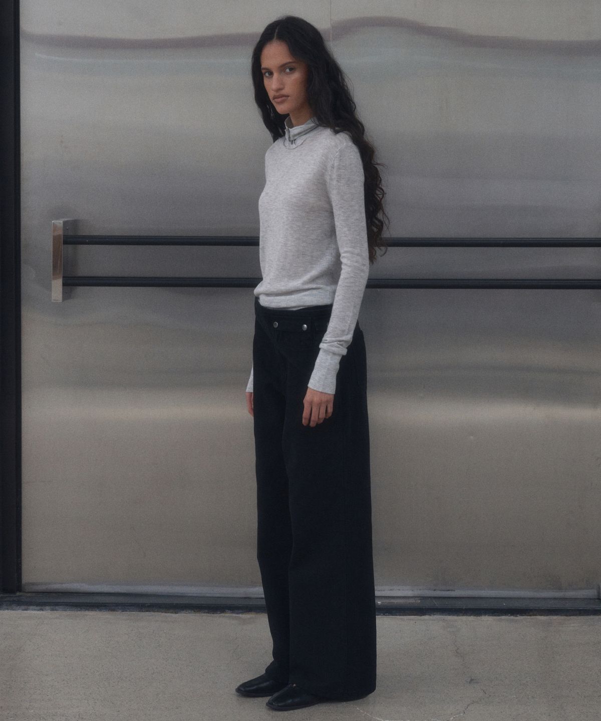 긴스키(GINSUKI) BELTED WAIST BAND PANTS (BLACK)