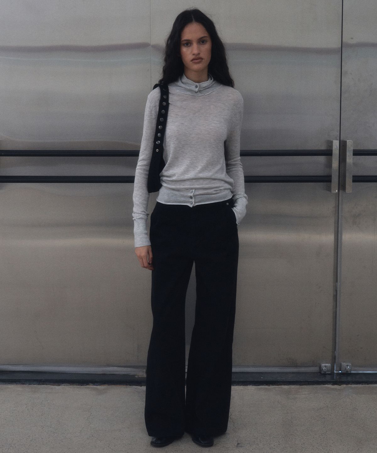 긴스키(GINSUKI) BELTED WAIST BAND PANTS (BLACK)
