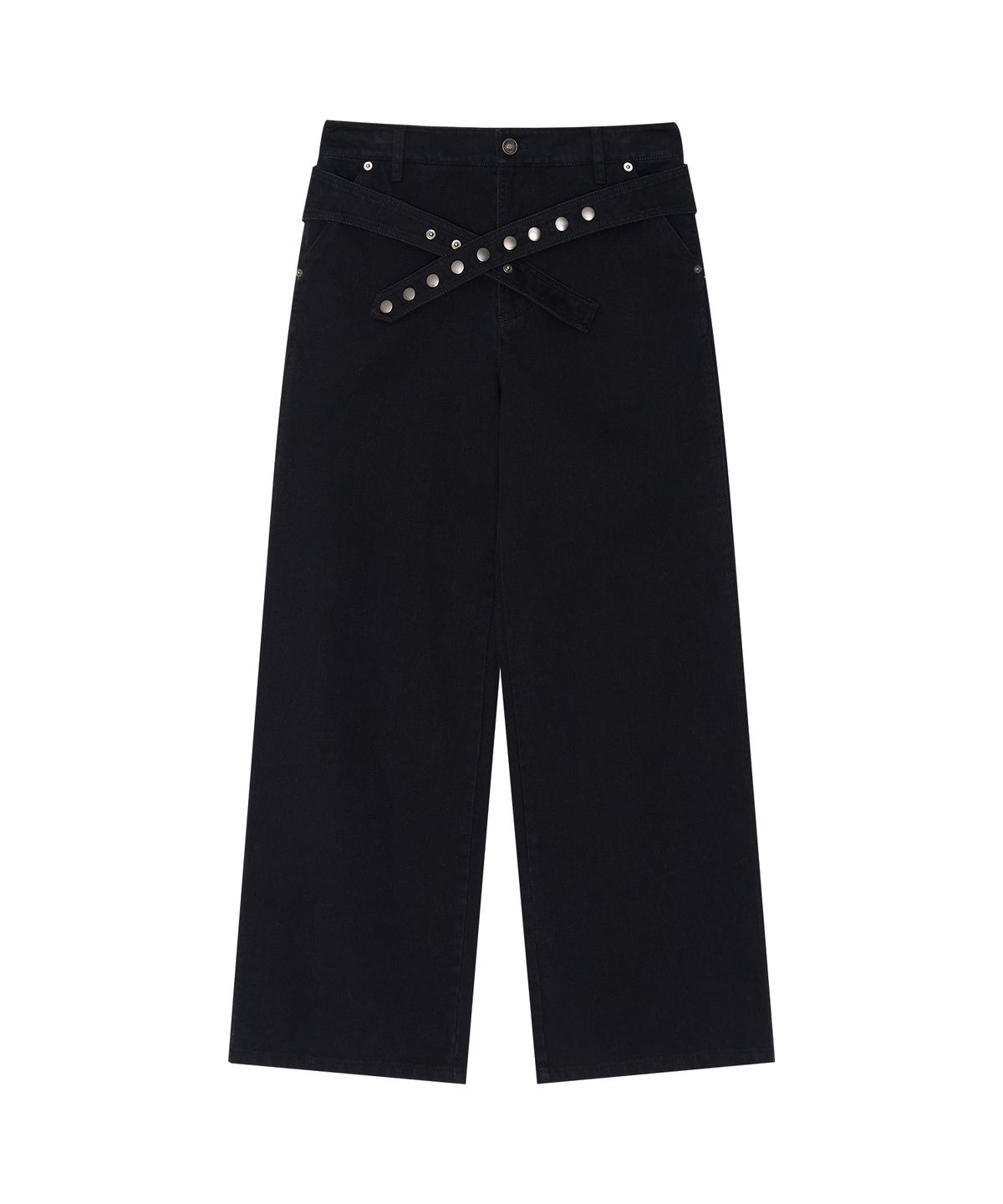 긴스키(GINSUKI) BELTED WAIST BAND PANTS (BLACK)