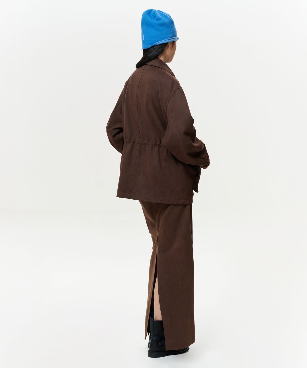 이알에이(ERA) WOMEN ERA FAUX SUEDE MAXI SKIRT - BROWN