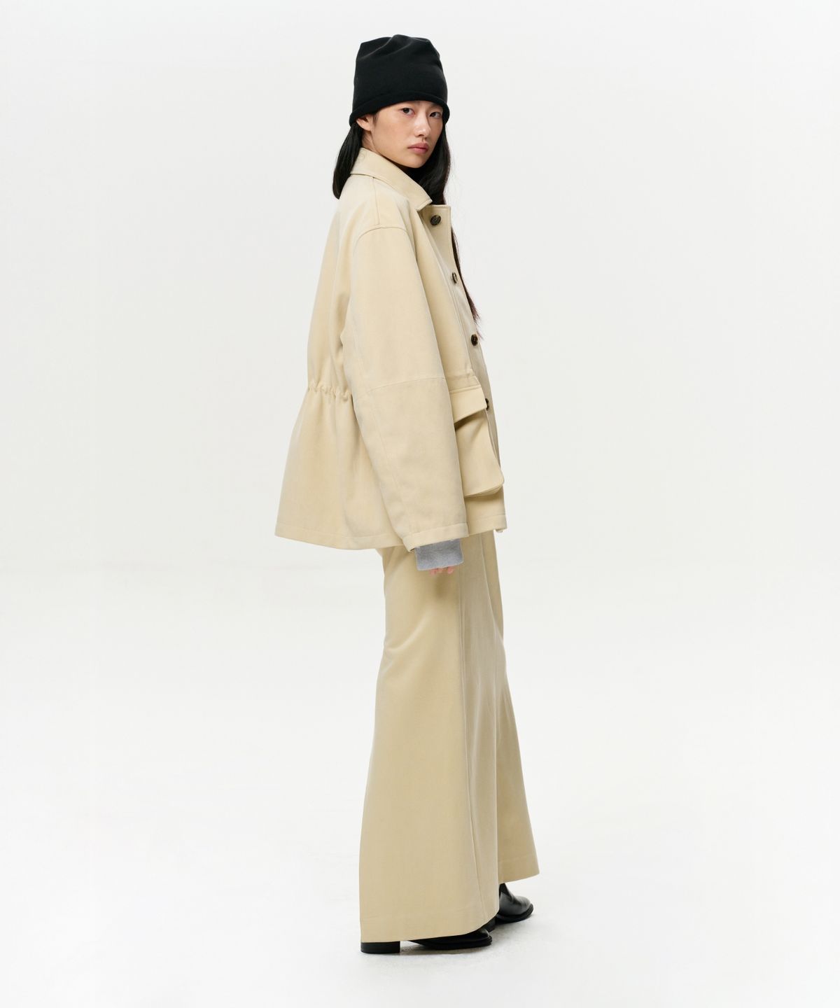 이알에이(ERA) WOMEN ERA FAUX SUEDE MAXI SKIRT - CREAM