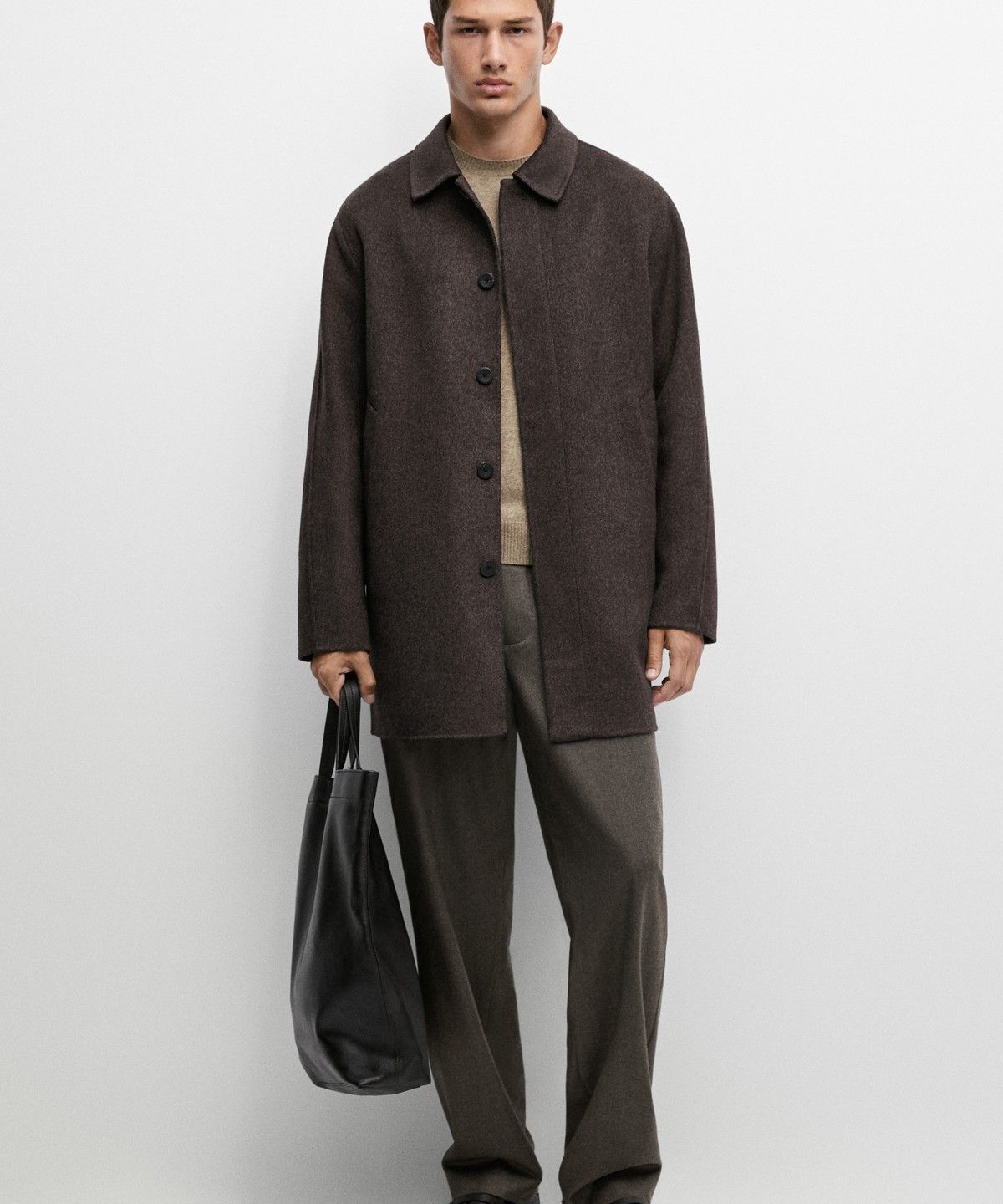 마시모두띠(MASSIMO DUTTI) 울 혼방 이중직 쇼트 코트