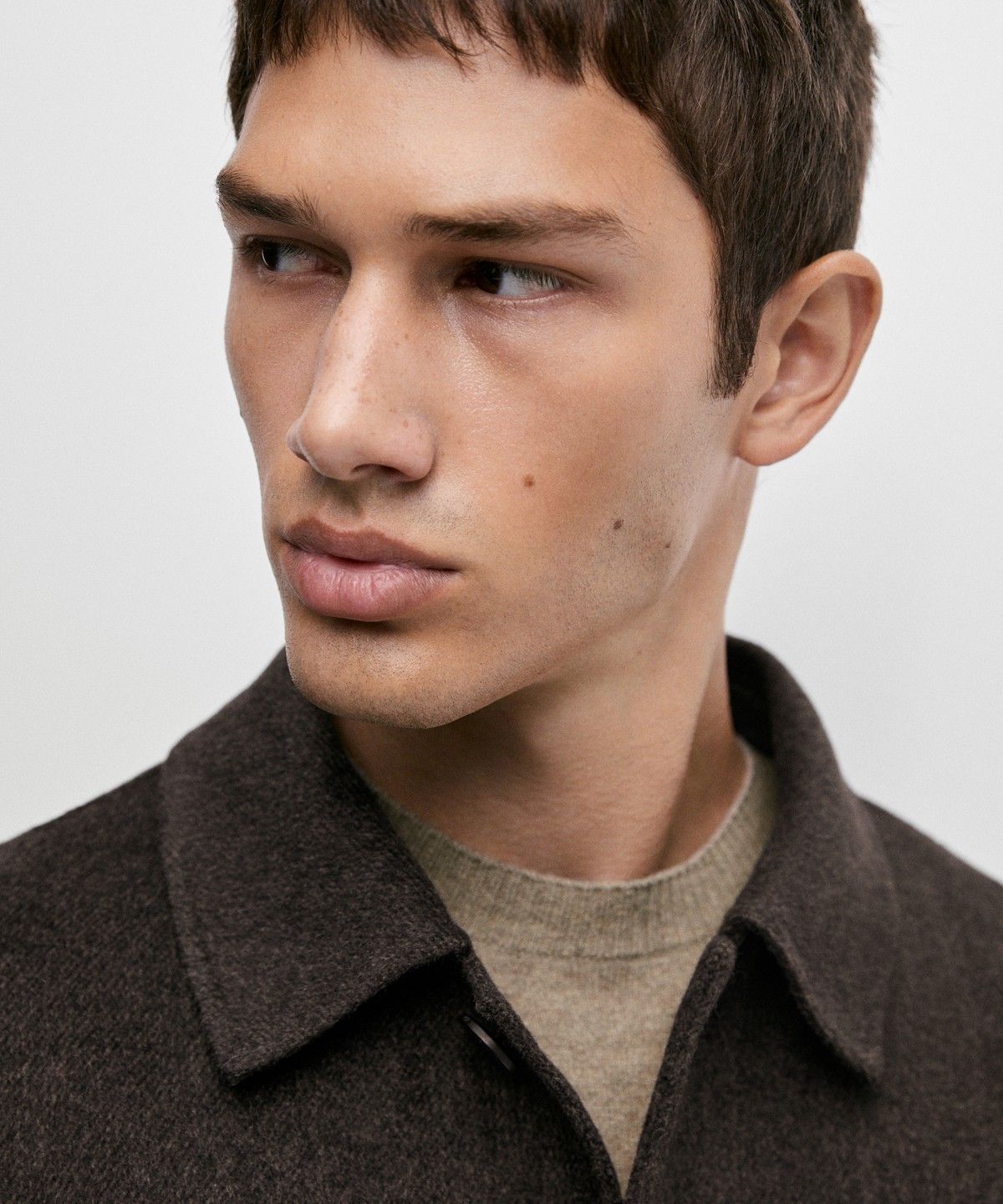 마시모두띠(MASSIMO DUTTI) 울 혼방 이중직 쇼트 코트