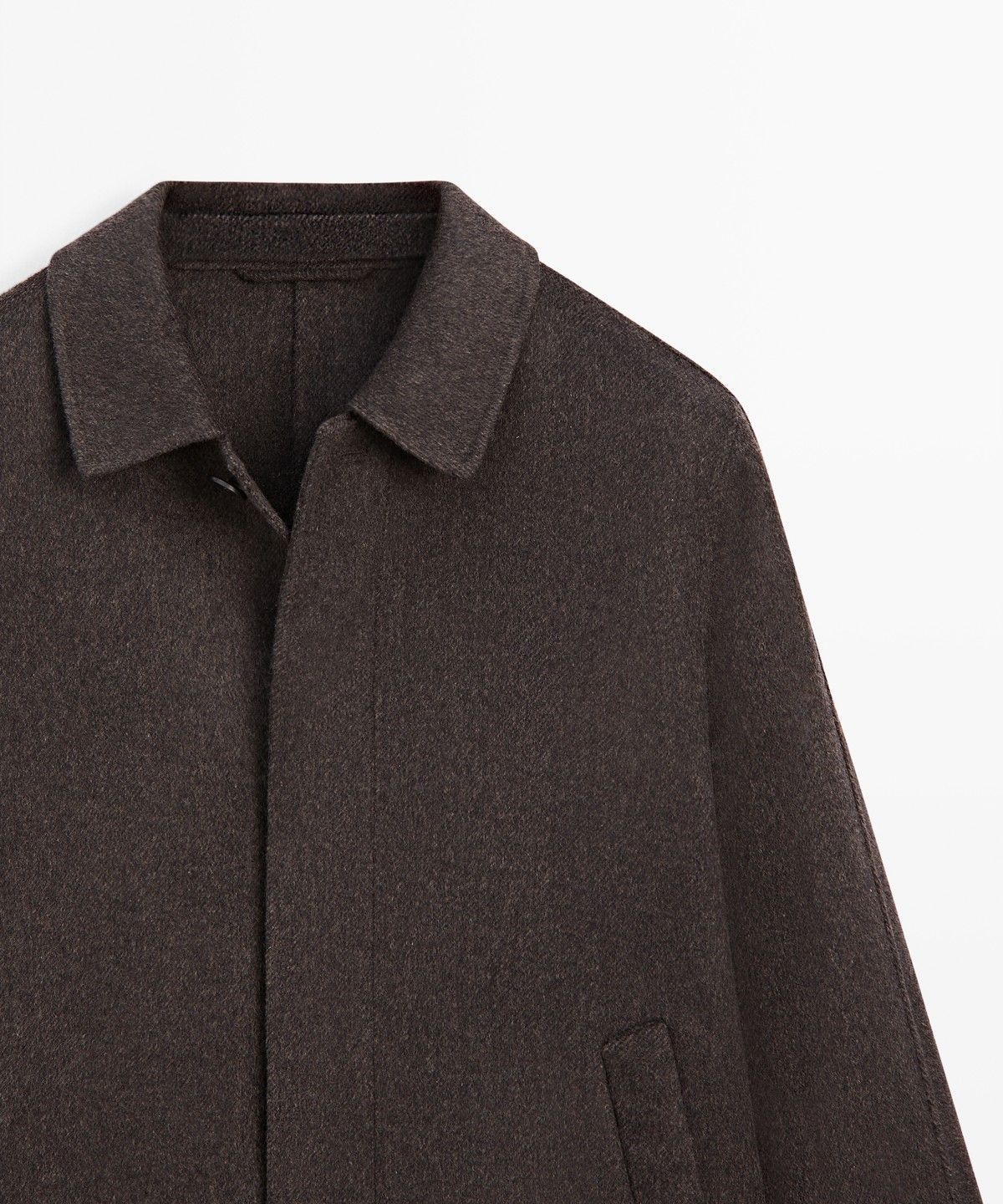 마시모두띠(MASSIMO DUTTI) 울 혼방 이중직 쇼트 코트