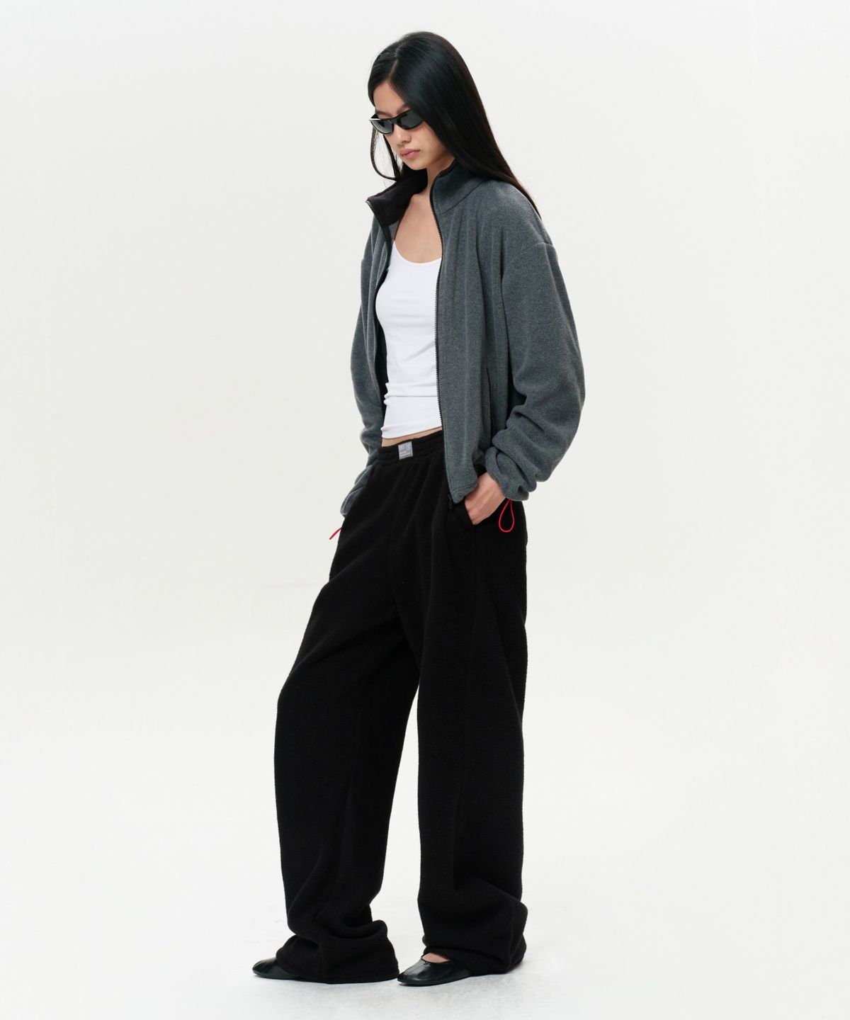 이알에이(ERA) WOMEN ERA POLAR FLEECE PANTS - BLACK