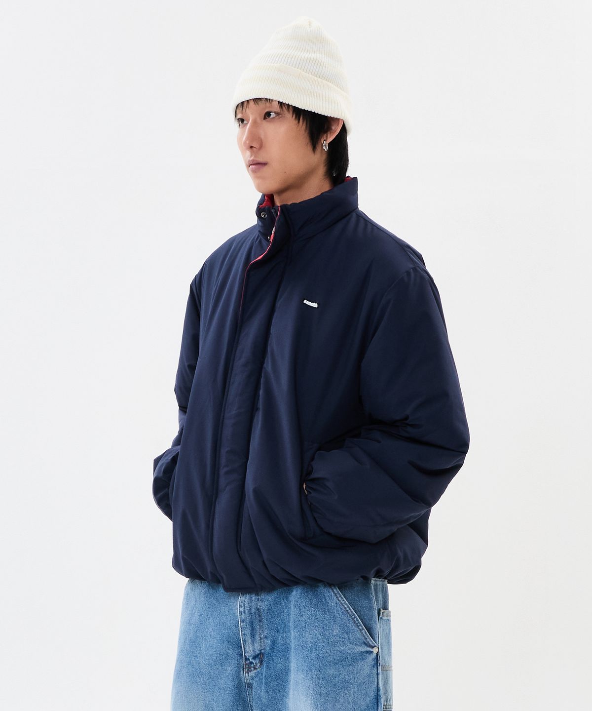 위캔더스(WKNDRS) WKNDRS x Krackerhouse STRIPED BEANIE (IVORY)