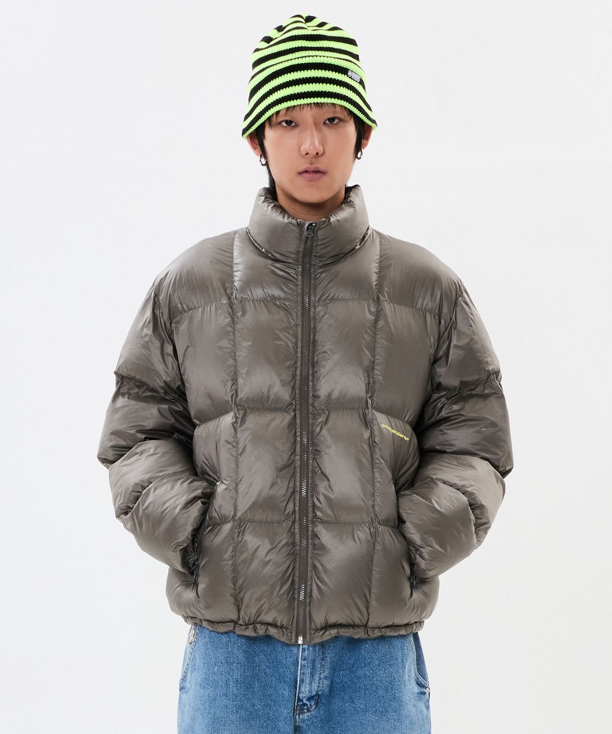 위캔더스(WKNDRS) WKNDRS x Krackerhouse STRIPED BEANIE (NEON)