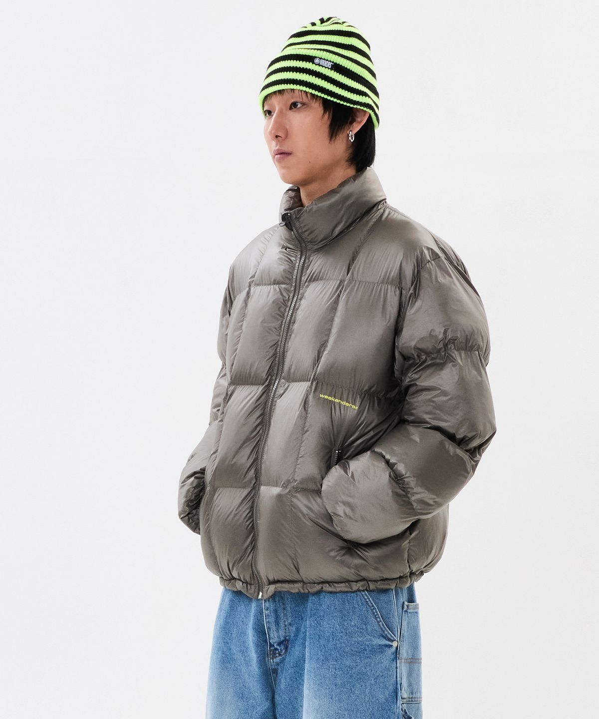 위캔더스(WKNDRS) WKNDRS x Krackerhouse STRIPED BEANIE (NEON)