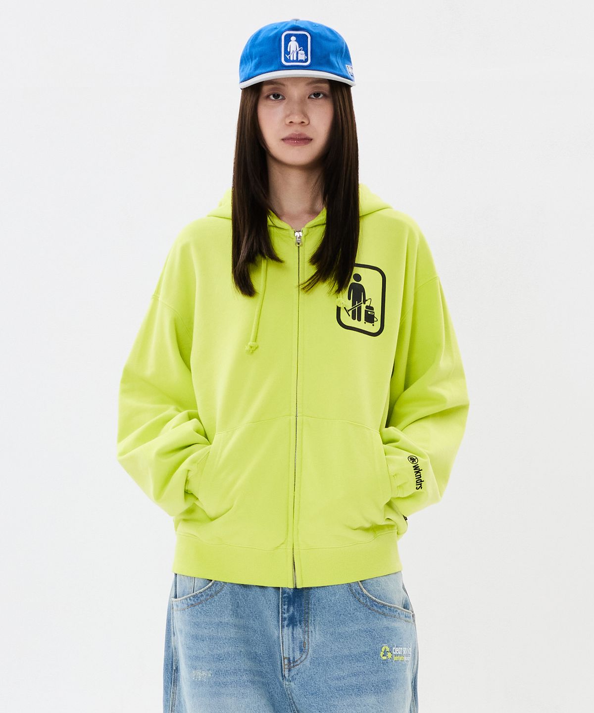 위캔더스(WKNDRS) WKNDRS x Krackerhouse CLEAN SERVICE CAP (BLUE)