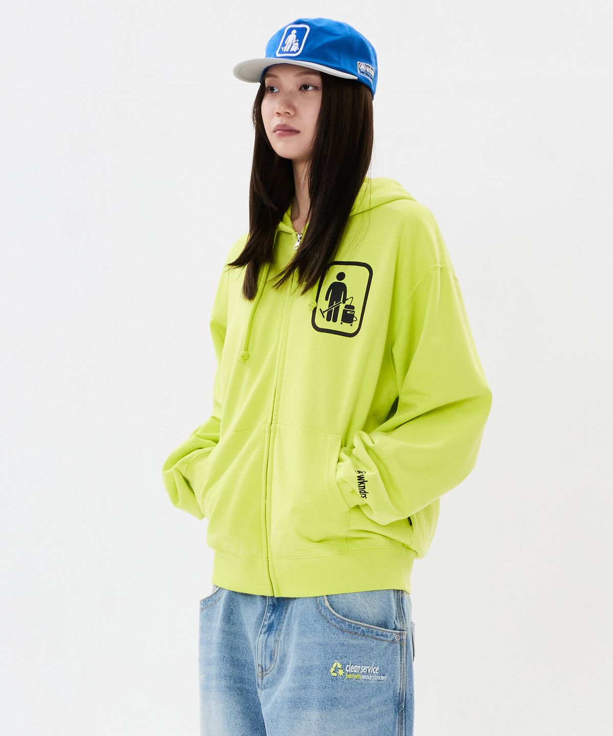 위캔더스(WKNDRS) WKNDRS x Krackerhouse CLEAN SERVICE CAP (BLUE)
