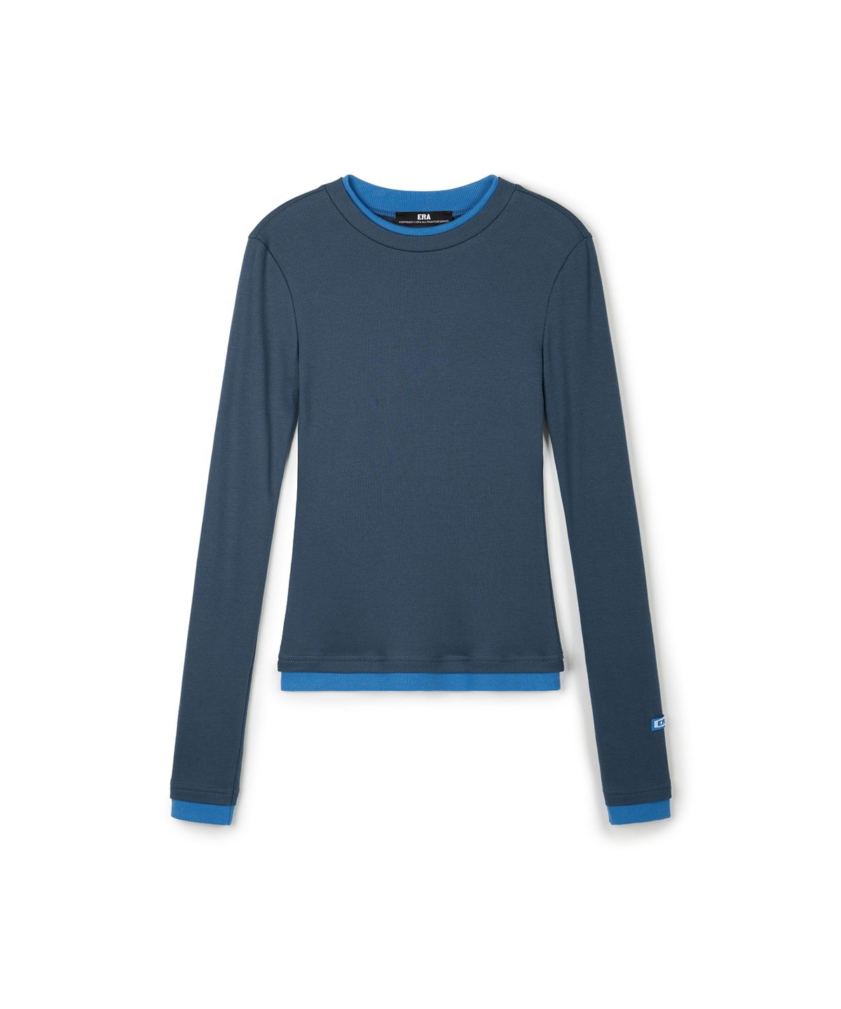 이알에이(ERA) WOMEN COLOR LAYERED SLIM RIB T - VINTAGE NAVY