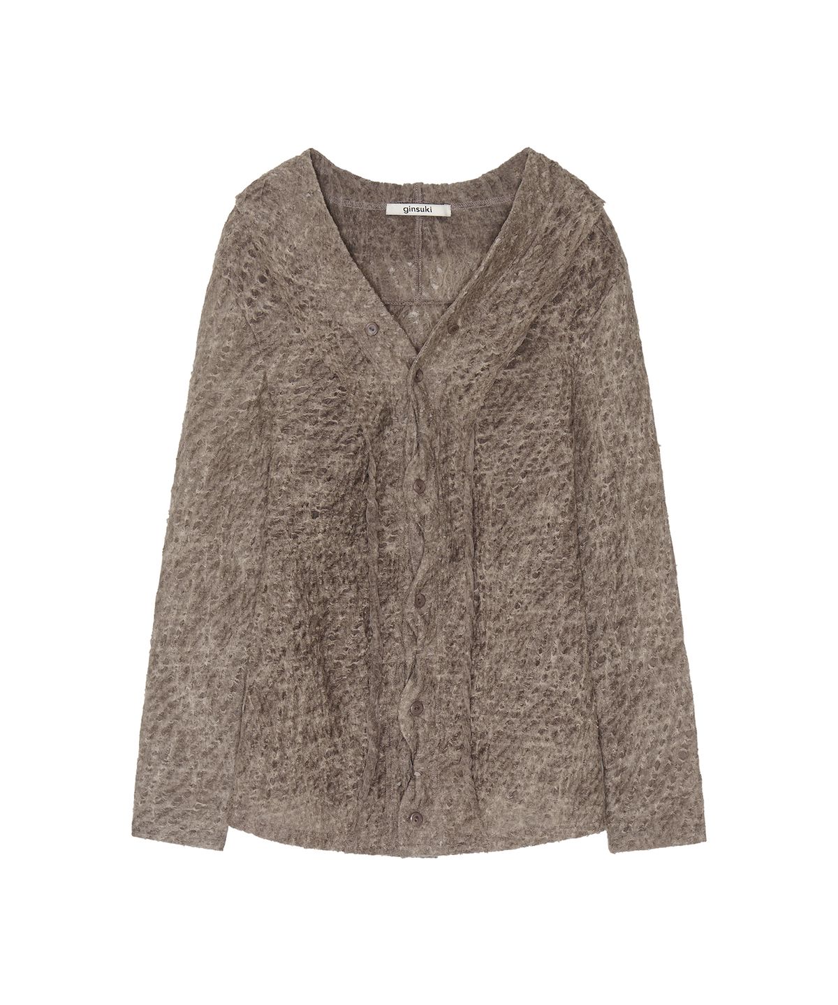 긴스키(GINSUKI) 2-WAY FOLD NECK SHIRT (BEIGE)
