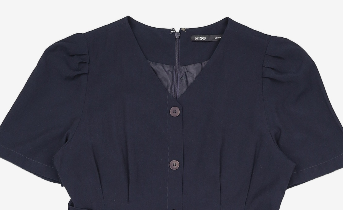 미쏘(MIXXO) V넥 미니원피스 MIWOWB512G M