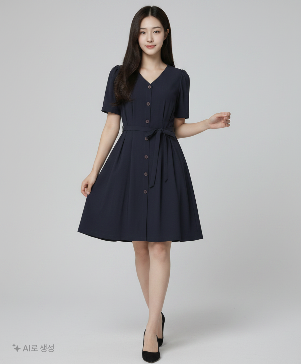 미쏘(MIXXO) V넥 미니원피스 MIWOWB512G M