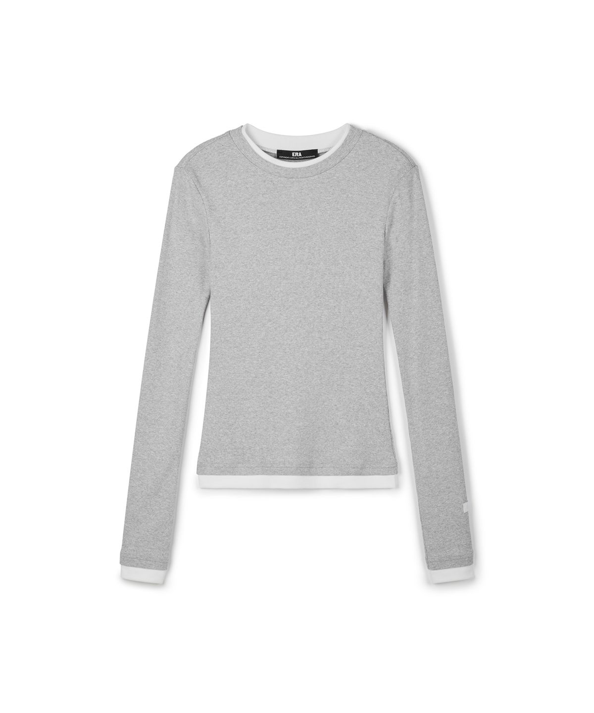 이알에이(ERA) WOMEN COLOR LAYERED SLIM RIB T - HEATHER GRAY