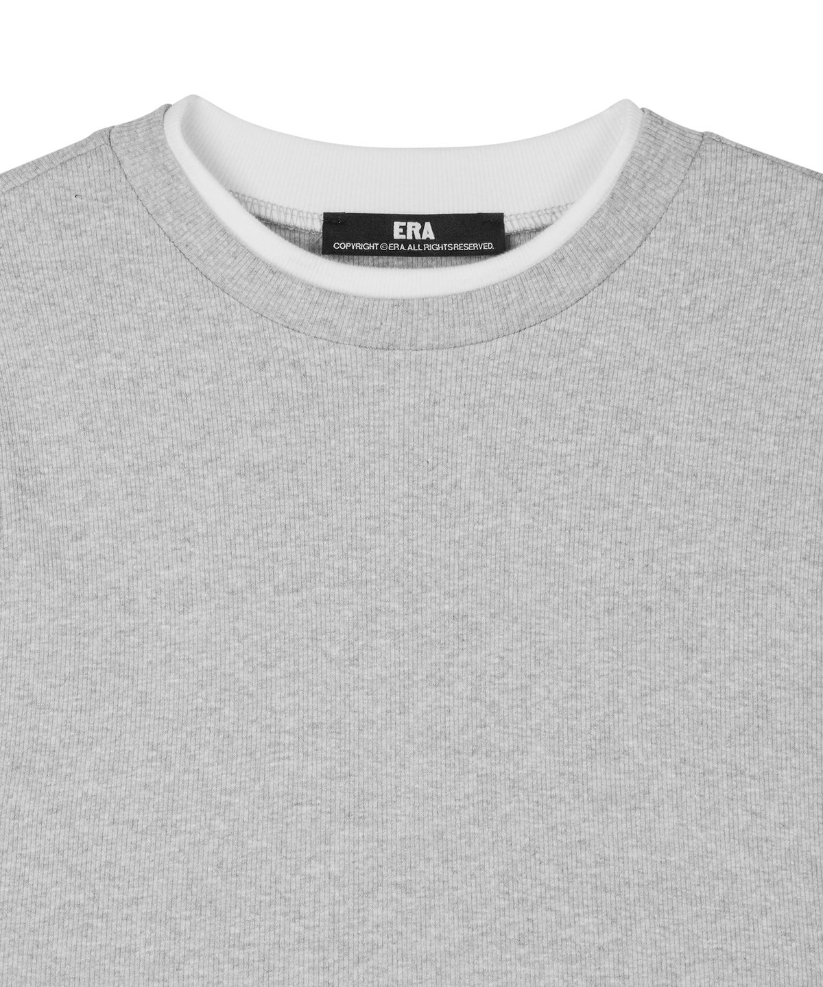 이알에이(ERA) WOMEN COLOR LAYERED SLIM RIB T - HEATHER GRAY