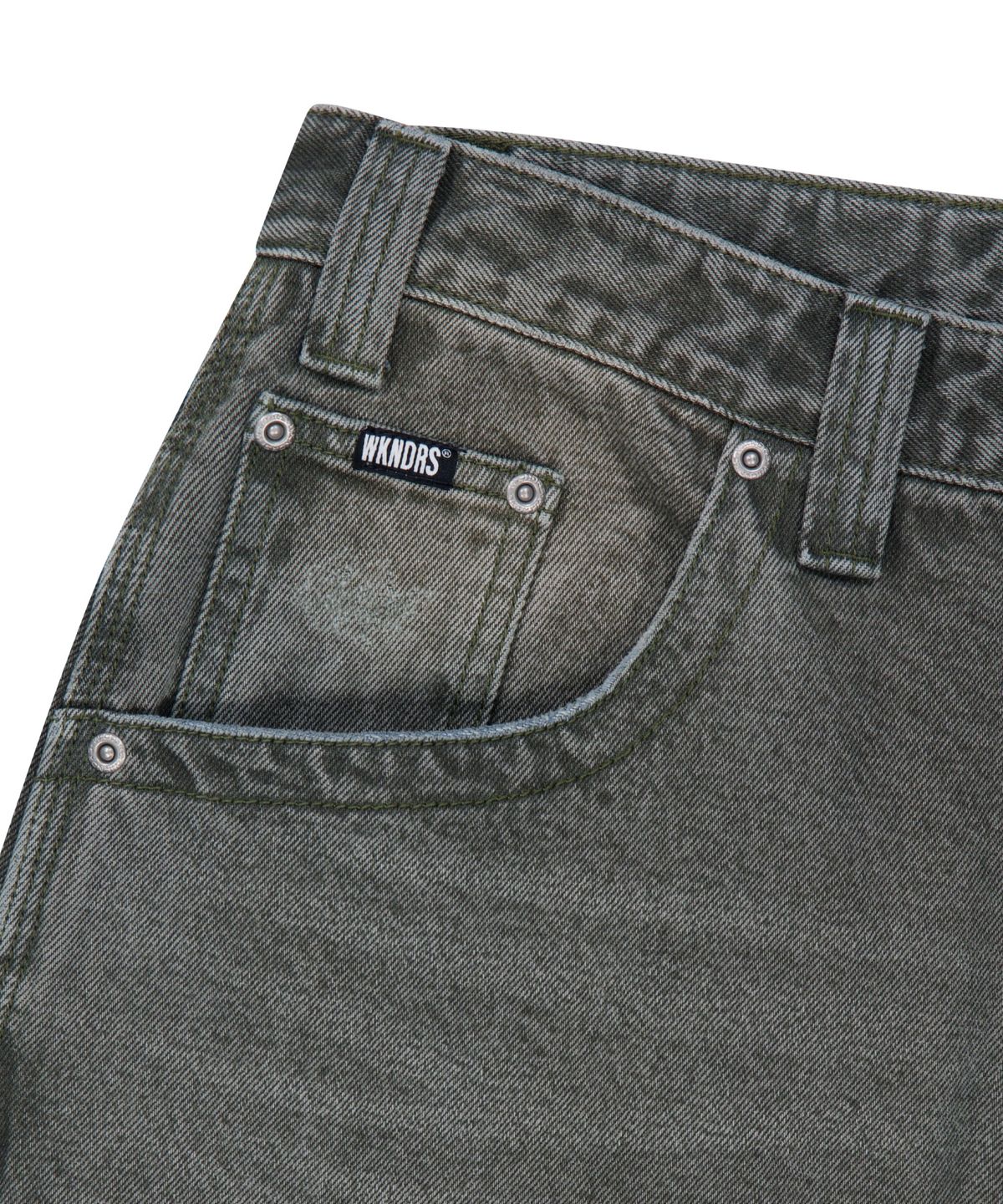 위캔더스(WKNDRS) WKNDRS x Krackerhouse CLEAN SERVICE DENIM PANTS (KHAKI)
