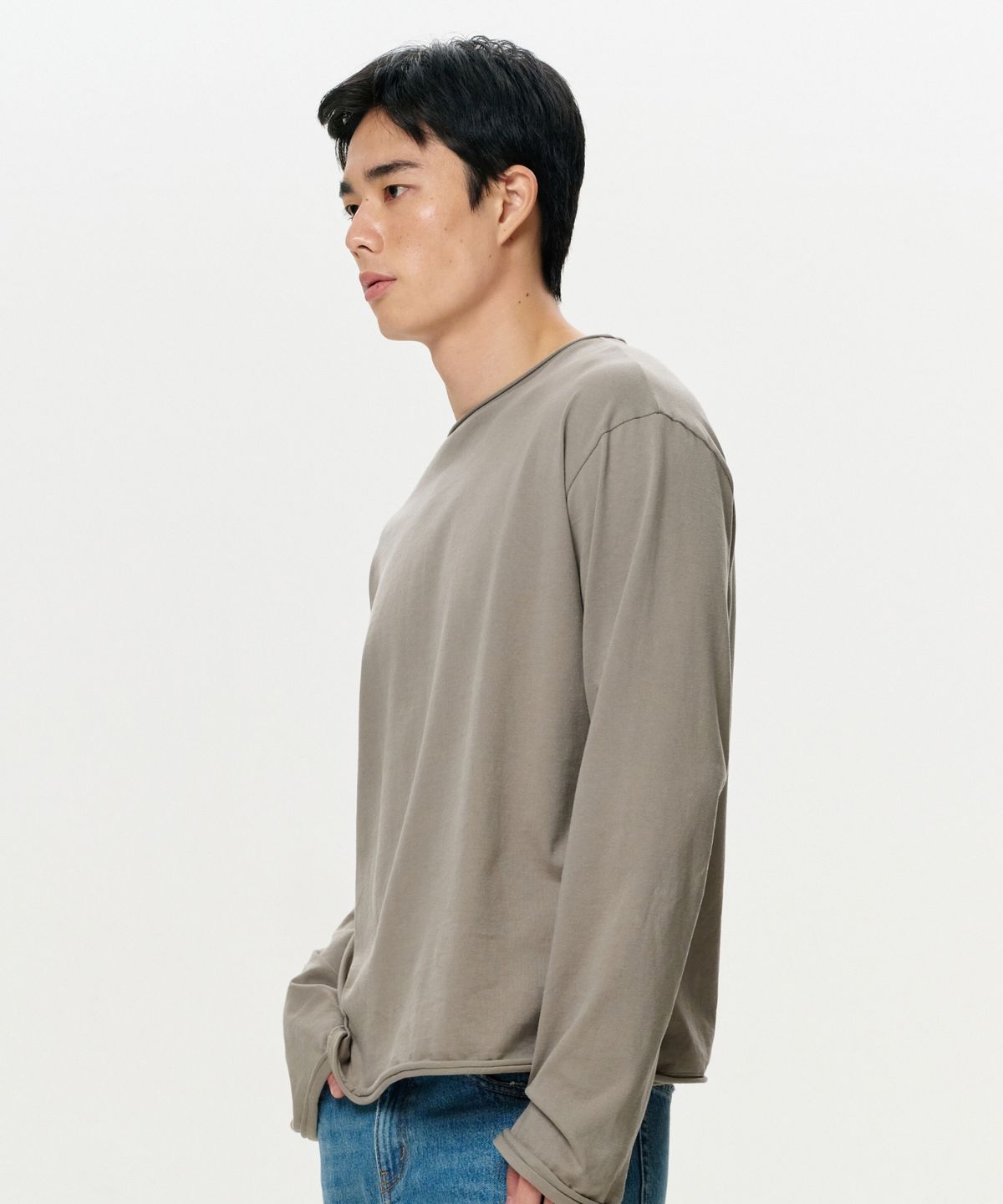 이알에이(ERA) UNISEX ERA RAW EDGE LS T - KHAKI