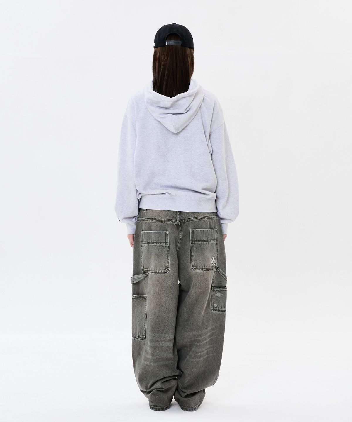 위캔더스(WKNDRS) WKNDRS x Krackerhouse SUNDAY ZIP-UP HOODIE (L.GREY)