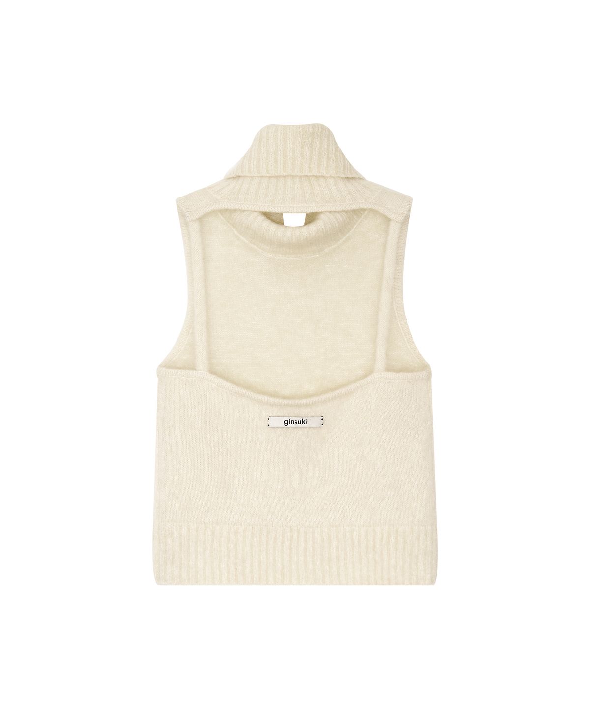 긴스키(GINSUKI) [긴스키 X 물바다]KIDMOHAIR OPENBACK TURTLE KNIT (IVORY)