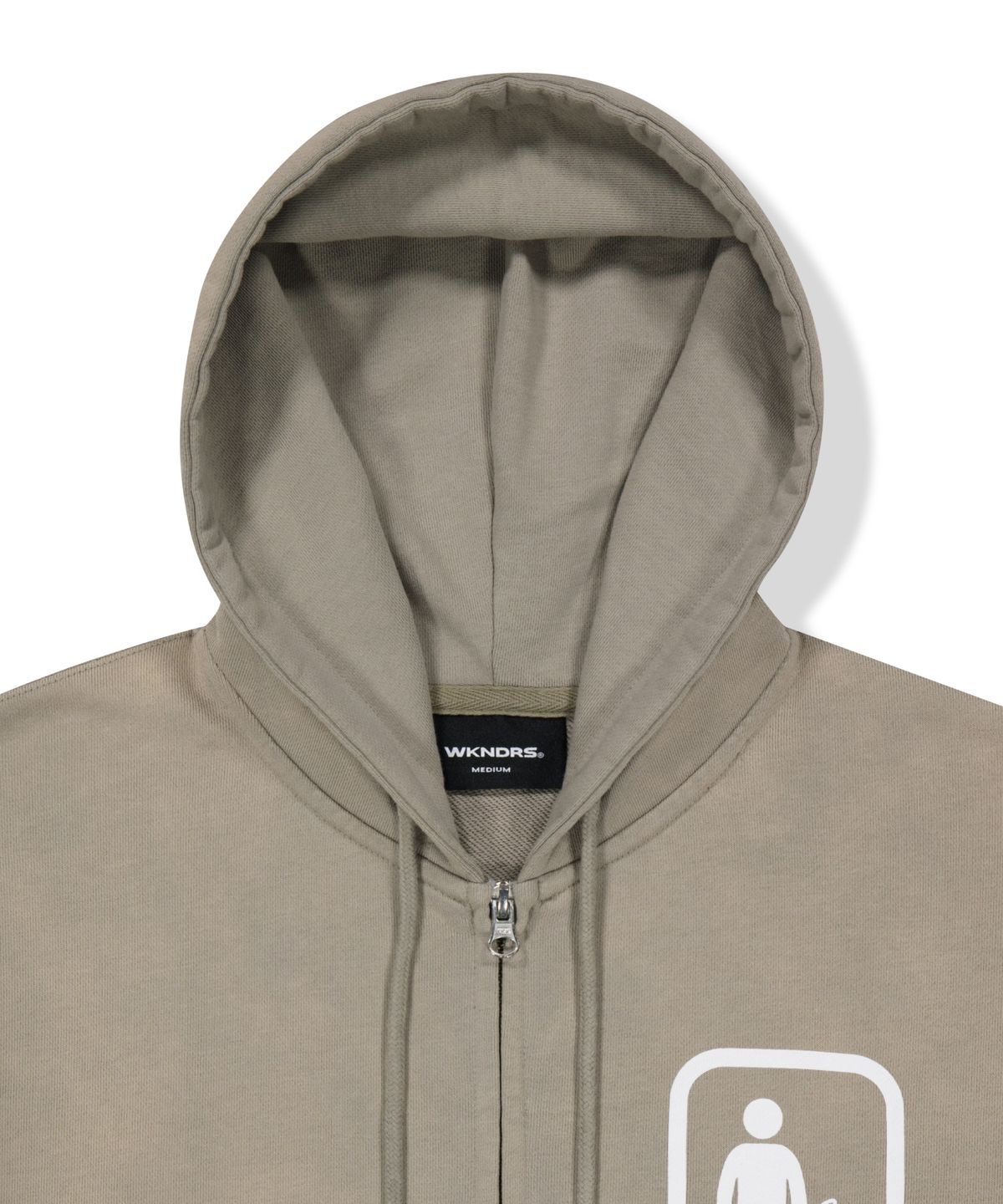 위캔더스(WKNDRS) WKNDRS x Krackerhouse CLEAN SERVICE ZIP-UP HOODIE (KHAKI)