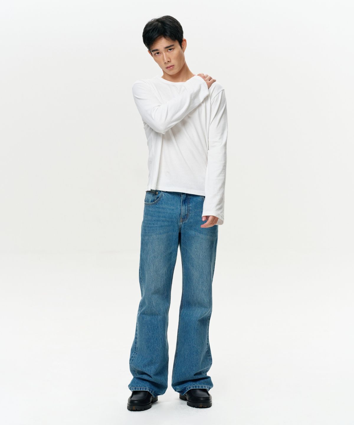 이알에이(ERA) MEN ERA VINTAGE COTTON LS T - WHITE