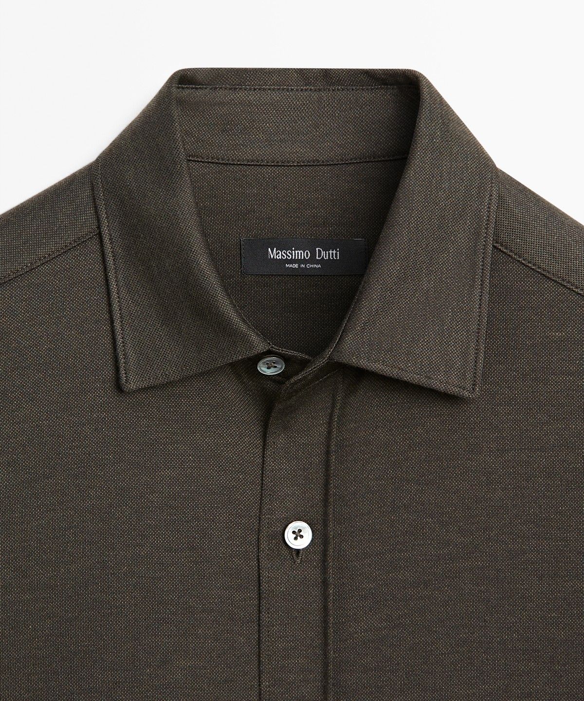 마시모두띠(MASSIMO DUTTI) 코튼 스트레치 슬림 핏 셔츠