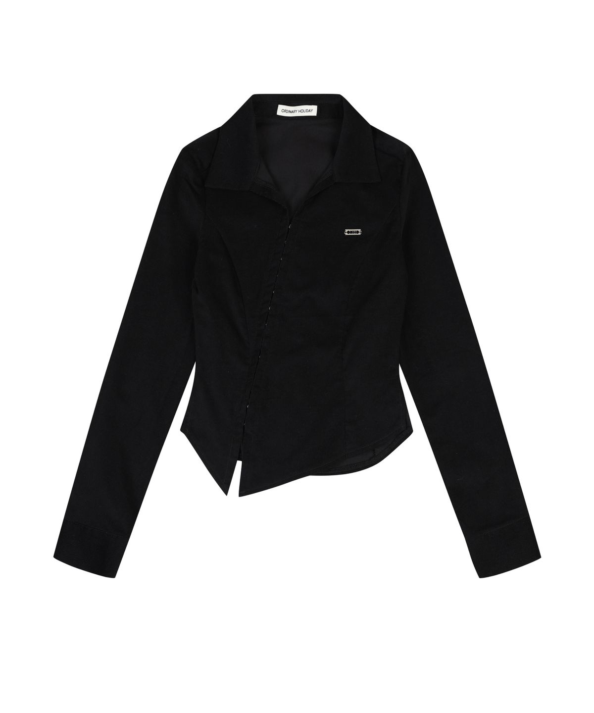 오디너리 홀리데이(ORDINARY HOLIDAY) ASYMMETRIC SHIRT [BLACK]