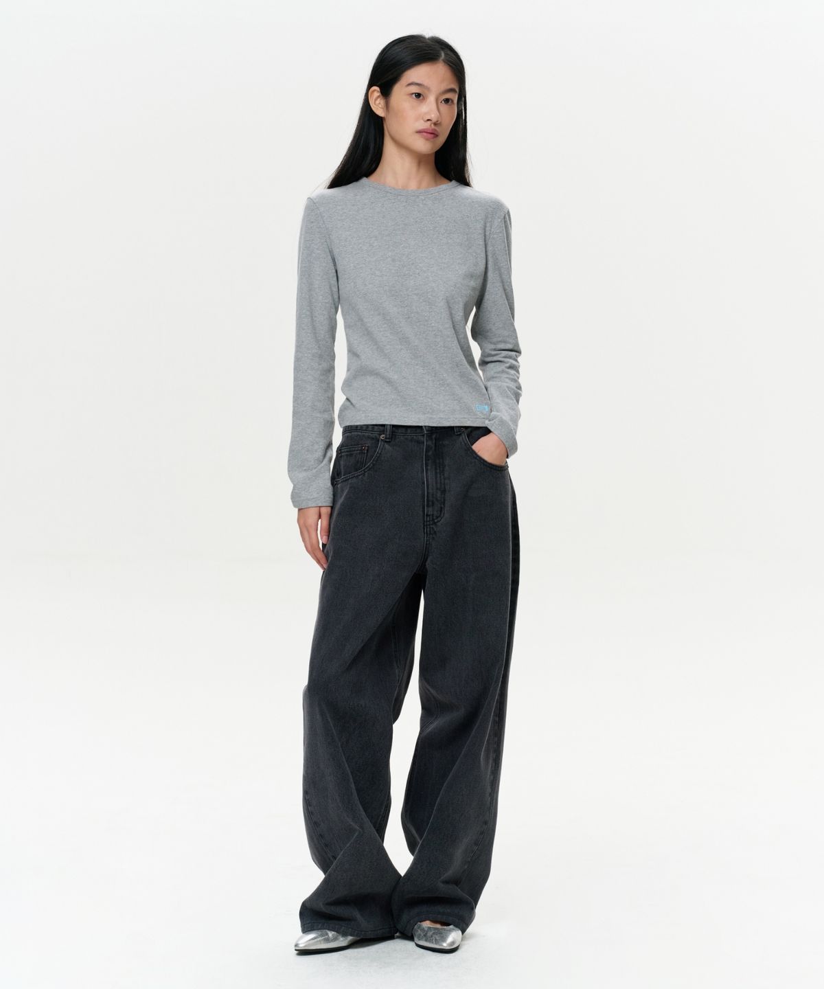이알에이(ERA) WOMEN ERA VINTAGE COTTON LS T - GRAY