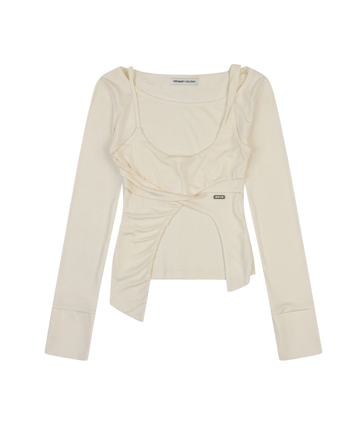 오디너리 홀리데이(ORDINARY HOLIDAY) LAYERED JERSEY T-SHIRT [IVORY]