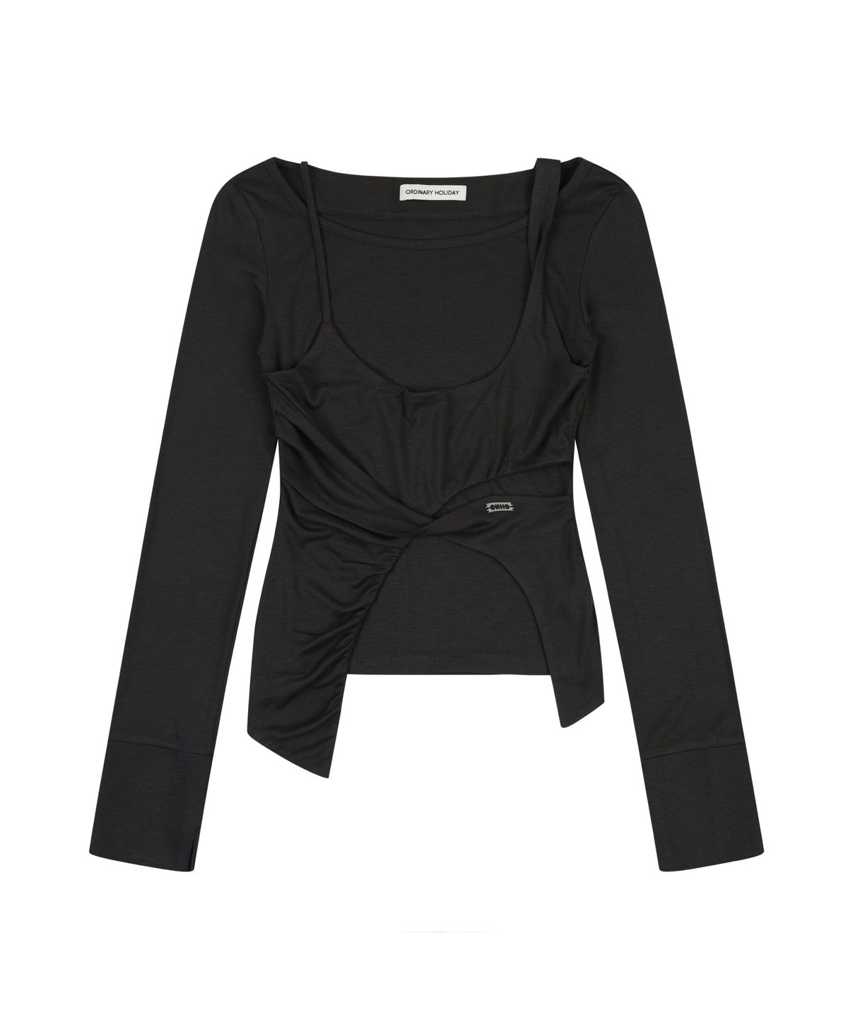 오디너리 홀리데이(ORDINARY HOLIDAY) LAYERED JERSEY T-SHIRT [CHARCOAL]