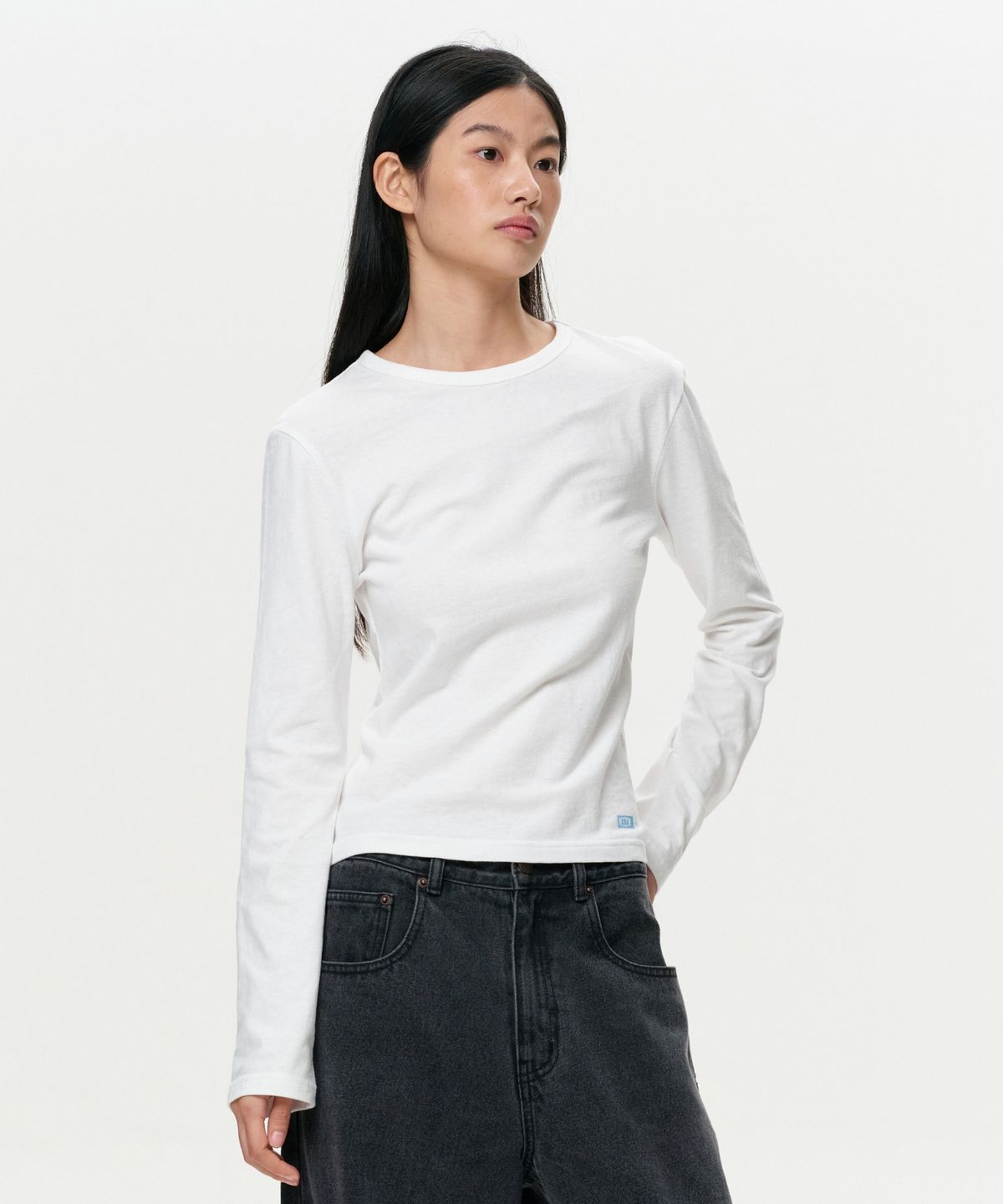 이알에이(ERA) WOMEN ERA VINTAGE COTTON LS T - WHITE