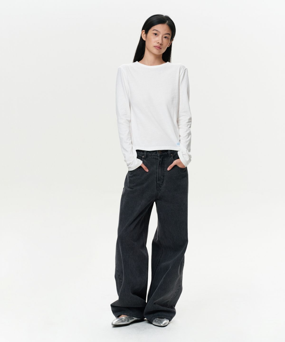 이알에이(ERA) WOMEN ERA VINTAGE COTTON LS T - WHITE