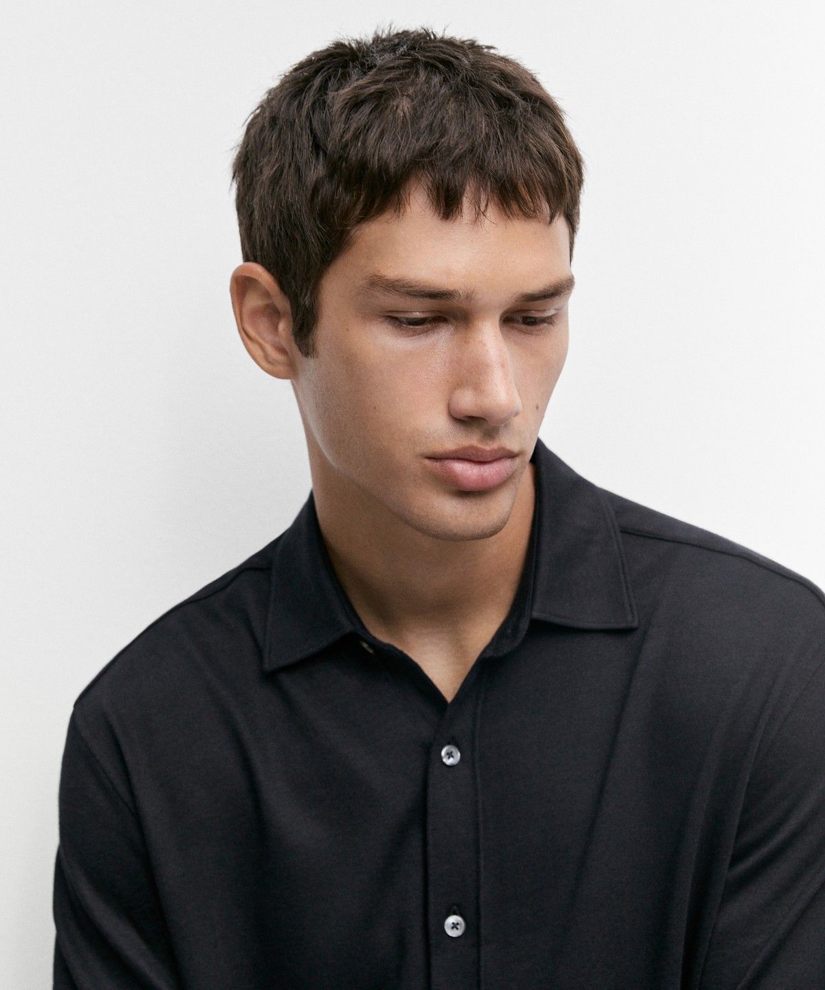 마시모두띠(MASSIMO DUTTI) 코튼 스트레치 슬림 핏 셔츠
